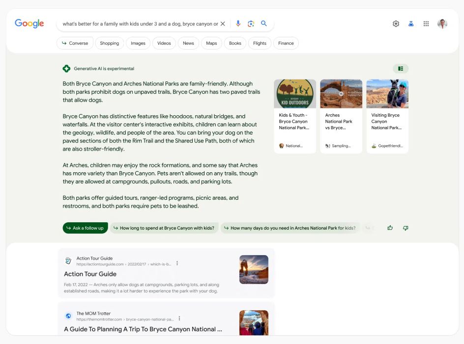 Conheça o Google SGE, a nova experiência generativa de busca 