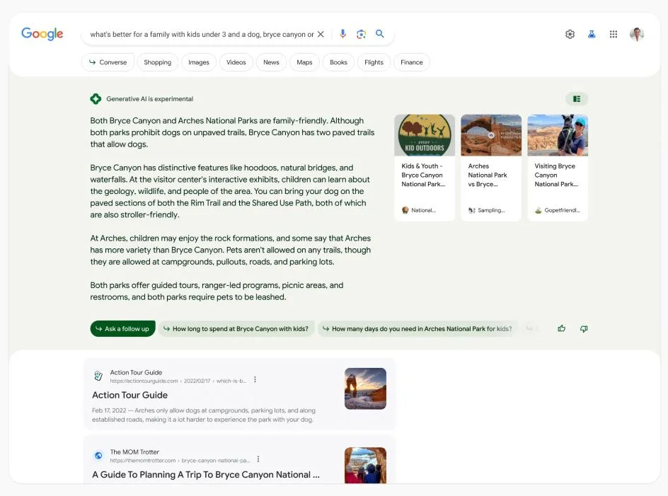 Conheça o Google SGE, a nova experiência generativa de busca 